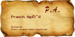 Prasch Agád névjegykártya